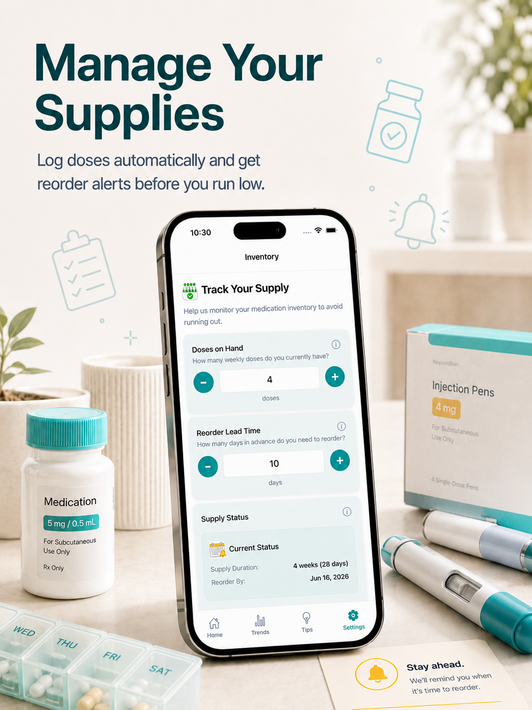 Manage your supplies