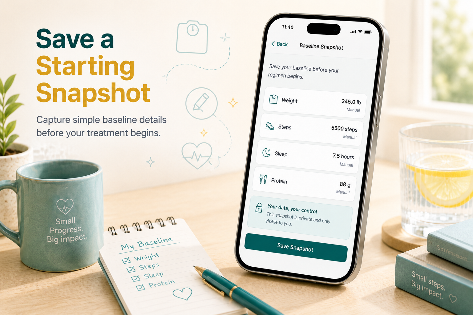 Save a starting snapshot